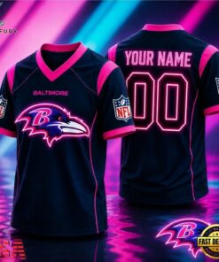 Baltimore Ravens NFL Electric Glow Custom Football Jersey, Trending NFL Jersey Baltimore Ravens Nfl Electric Glow Custom Football Jersey