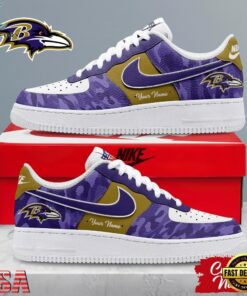 Baltimore Ravens NFL End Zone Energy Custom Air Force 1 Shoes Sneaker, NFL Fan AF1 Shoes Baltimore Ravens Nfl End Zone Energy Custom Air Force 1 Shoes Sneaker