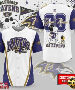 Baltimore Ravens NFL Snoopy Ultimate Game Day Personalized Jersey Shirt, NFL Baseball Shirt Baltimore Ravens Nfl Snoopy Ultimate Game Day Personalized Jersey Shirt