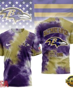 Baltimore Ravens NFL Sunday Legends Tie Dye 3D Shirt, Sports Fans 3D Shirt Baltimore Ravens Nfl Sunday Legends Tie Dye 3D Shirt