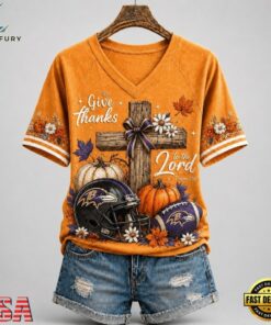 Baltimore Ravens NFL Thanksgiving Faith And Football V Neck T Shirt, NFL Team V Neck Tee Baltimore Ravens Nfl Thanksgiving Faith And Football V Neck T Shirt