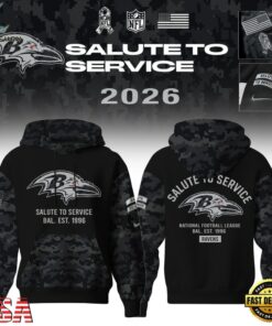 Baltimore Ravens Salute to Service Camo 2026 Black Hoodie, Viral 3D Graphic Tee Baltimore Ravens Salute TO Service Camo 2026 Black Hoodie