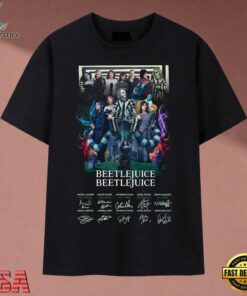 Beetlejuice Beetlejuice 2 Movie Cast Signatures Vintage Graphic T Shirt, Music 2D Graphic Tee Beetlejuice Beetlejuice 2 Movie Cast Signatures Vintage Graphic T Shirt