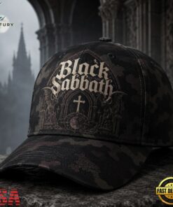 Black Sabbath Midnight Cathedral Camo Gothic Rock Classic Cap, Music Lover Baseball Cap Black Sabbath Midnight Cathedral Camo Gothic Rock Classic Cap