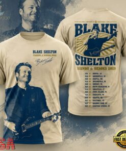 Blake Shelton Friends And Heroes 2025 Tour T Shirt, Trending Music 3D Tee Blake Shelton Friends And Heroes 2025 Tour T Shirt