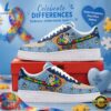 Bluey Autism Acceptance Custom Air Force 1 Shoes Sneaker, Music Lover AF1 Shoes Bluey Autism Acceptance Custom Air Force 1 Shoes Sneaker