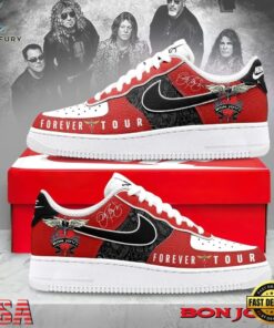 Bon Jovi Forever Tour Red & Black Classic Rock Graphic Custom Air Force 1 Shoes, Music Lover AF1 Shoes Bon Jovi Forever Tour Red Black Classic Rock Graphic Custom Air Force 1 Shoes