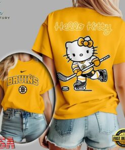 Boston Bruins NHL x Hello Kitty Unisex 3D Shirt, NHL Hockey 3D Shirt Boston Bruins Nhl X Hello Kitty Unisex 3D Shirt