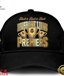 Brisbane Lions 2026 AFL Premiers Three Peat Black Cap, Fashion Baseball Cap Brisbane Lions 2026 Afl Premiers Three Peat Black Cap