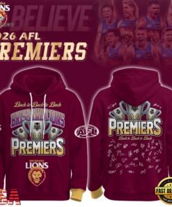 Brisbane Lions 2026 AFL Premiers Three Peat Limited Edition Hoodie, Viral 3D Graphic Tee Brisbane Lions 2026 Afl Premiers Three Peat Limited Edition Hoodie