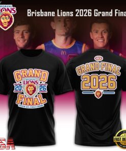 Brisbane Lions 2026 Grand Final Black T Shirt, Viral 3D Graphic Tee Brisbane Lions 2026 Grand Final Black T Shirt