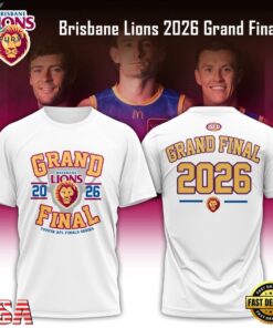 Brisbane Lions 2026 Grand Final White T Shirt, Viral 3D Graphic Tee Brisbane Lions 2026 Grand Final White T Shirt
