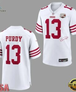 Brock Purdy San Francisco 49ers 80th Anniversary Signatures Print Football Jersey, Fashion Football Jersey Brock Purdy San Francisco 49ers 80th Anniversary Signatures Print Football Jersey