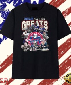 Buffalo Bills All Time Greats 1959 2026 Legends Graphic T Shirt, Trendy 2D Print Shirt Buffalo Bills All Time Greats 1959 2026 Legends Graphic T Shirt