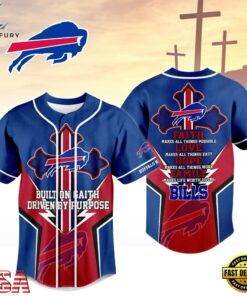 Buffalo Bills NFL Blessed Beyond The Score Baseball Jersey, NFL Baseball Shirt Buffalo Bills Nfl Blessed Beyond The Score Baseball Jersey