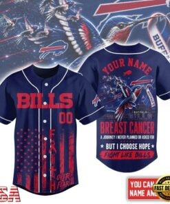 Buffalo Bills NFL Breast Cancer Hope Over Fear Baseball Jersey, NFL Baseball Shirt Buffalo Bills Nfl Breast Cancer Hope Over Fear Baseball Jersey