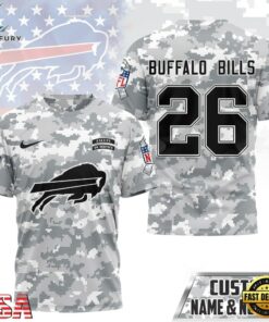 Buffalo Bills NFL Salute to Service Custom Name & Number Camo 3D Shirt, Sports Fans 3D Shirt Buffalo Bills Nfl Salute TO Service Custom Name Number Camo 3D Shirt