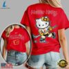 Calgary Flames NHL x Hello Kitty Unisex 3D Shirt, NHL Hockey 3D Shirt Calgary Flames Nhl X Hello Kitty Unisex 3D Shirt