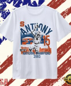 Carmelo Anthony Syracuse 15 National Champions 2003 T Shirt, Trendy 2D Print Shirt Carmelo Anthony Syracuse 15 National Champions 2003 T Shirt