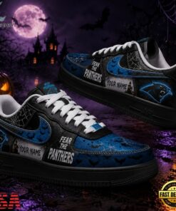 Carolina Panthers NFL Fear The Team Halloween Air Force 1 Shoes Sneakers, NFL Fan AF1 Shoes Carolina Panthers Nfl Fear The Team Halloween Air Force 1 Shoes Sneakers
