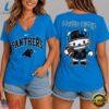 Carolina Panthers NFL Hello Kitty Football V Neck T Shirt, NFL Team V Neck Tee Carolina Panthers Nfl Hello Kitty Football V Neck T Shirt