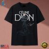 Celine Dion Vintage Signature Portrait Music Graphic T Shirt, Music 2D Graphic Tee Celine Dion Vintage Signature Portrait Music Graphic T Shirt