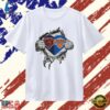 Chicago Bears and New York Knicks Heart Logo T Shirt, Trendy 2D Print Shirt Chicago Bears And New York Knicks Heart Logo T Shirt