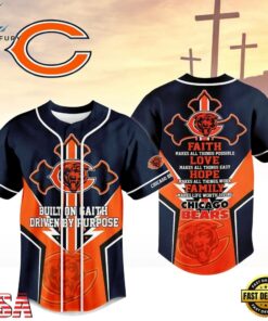Chicago Bears NFL Blessed Beyond The Score Baseball Jersey, NFL Baseball Shirt Chicago Bears Nfl Blessed Beyond The Score Baseball Jersey