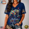 Chicago Bears NFL Different, Not Less Autism Awareness V neck T Shirt, NFL Team V Neck Tee Chicago Bears Nfl Different Not Less Autism Awareness V Neck T Shirt