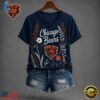Chicago Bears NFL Floral Garden V Neck T Shirt, NFL Team V Neck Tee Chicago Bears Nfl Floral Garden V Neck T Shirt