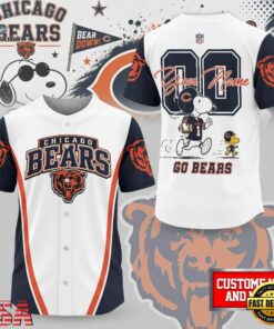 Chicago Bears NFL Snoopy Ultimate Game Day Personalized Jersey Shirt, NFL Baseball Shirt Chicago Bears Nfl Snoopy Ultimate Game Day Personalized Jersey Shirt