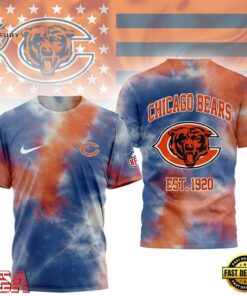Chicago Bears NFL Sunday Legends Tie Dye 3D Shirt, Sports Fans 3D Shirt Chicago Bears Nfl Sunday Legends Tie Dye 3D Shirt