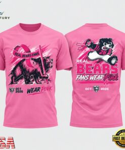 Chicago Bears Real Bears Fans Wear Pink 2026 Special New Pink T Shirt, Viral 3D Graphic Tee Chicago Bears Real Bears Fans Wear Pink 2026 Special New Pink T Shirt