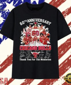 Chicago Bulls 60th Anniversary 1966 2026 Signatures Vintage T Shirt, Trendy 2D Print Shirt Chicago Bulls 60th Anniversary 1966 2026 Signatures Vintage T Shirt