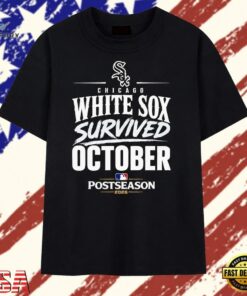 Chicago White Sox 2026 MLB Playoffs Survived October T Shirt, Trendy 2D Print Shirt Chicago White Sox 2026 Mlb Playoffs Survived October T Shirt