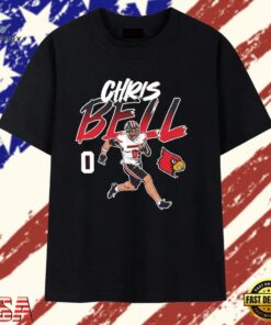 Chris Bell Louisville Cardinals 0 College Football T Shirt, Trendy 2D Print Shirt Chris Bell Louisville Cardinals 0 College Football T Shirt