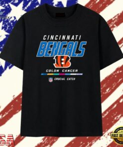 Cincinnati Bengals Crucial Catch Intercept Colon Cancer blue logo T Shirt, Trendy 2D Print Shirt Cincinnati Bengals Crucial Catch Intercept Colon Cancer Blue Logo T Shirt