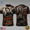 Cincinnati Bengals NFL Michael Myers Sunday Nightmares Horror Halloween 3D T Shirt, Sports Fans 3D Shirt Cincinnati Bengals Nfl Michael Myers Sunday Nightmares Horror Halloween 3D T Shirt