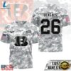 Cincinnati Bengals NFL Salute to Service Custom Name & Number Camo 3D Shirt, Sports Fans 3D Shirt Cincinnati Bengals Nfl Salute TO Service Custom Name Number Camo 3D Shirt