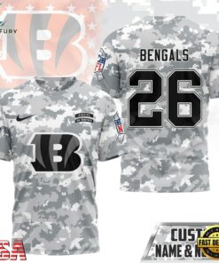 Cincinnati Bengals NFL Salute to Service Custom Name & Number Camo 3D Shirt, Sports Fans 3D Shirt Cincinnati Bengals Nfl Salute TO Service Custom Name Number Camo 3D Shirt