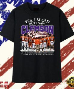Clemson Tigers Football Greatness Legends Signatures Vintage T Shirt, Trendy 2D Print Shirt Clemson Tigers Football Greatness Legends Signatures Vintage T Shirt