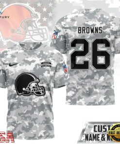 Cleveland Browns NFL Salute to Service Custom Name & Number Camo 3D Shirt, Sports Fans 3D Shirt Cleveland Browns Nfl Salute TO Service Custom Name Number Camo 3D Shirt