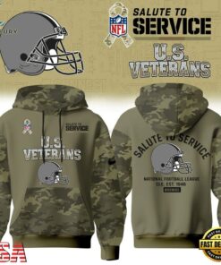 Cleveland Browns NFL US Veterans Salute To Service 2026 Hoodie Shirt, Sports Fans 3D Shirt Cleveland Browns Nfl US Veterans Salute TO Service 2026 Hoodie Shirt