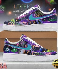 Coldplay Music Of The Spheres Alien Everywhere Graphic Custom Air Force 1 Shoes, Music Lover AF1 Shoes Coldplay Music OF The Spheres Alien Everywhere Graphic Custom Air Force 1 Shoes