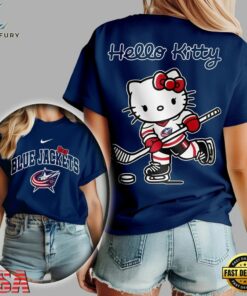 Columbus Blue Jackets NHL x Hello Kitty Unisex 3D Shirt, NHL Hockey 3D Shirt Columbus Blue Jackets Nhl X Hello Kitty Unisex 3D Shirt