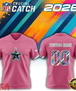 Dallas Cowboys NFL 2026 Crucial Catch Limited Edition Pink Football Jersey, Fashion Football Jersey Dallas Cowboys Nfl 2026 Crucial Catch Limited Edition Pink Football Jersey