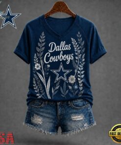 Dallas Cowboys NFL Floral Garden V Neck T Shirt, NFL Team V Neck Tee Dallas Cowboys Nfl Floral Garden V Neck T Shirt