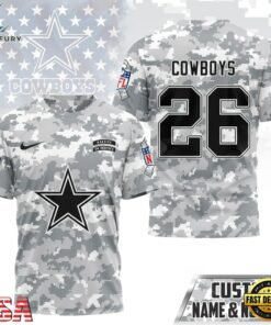 Dallas Cowboys NFL Salute to Service Custom Name & Number Camo 3D Shirt, Sports Fans 3D Shirt Dallas Cowboys Nfl Salute TO Service Custom Name Number Camo 3D Shirt