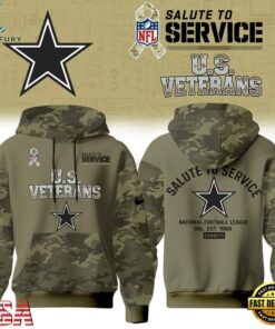 Dallas Cowboys NFL US Veterans Salute To Service 2026 Hoodie Shirt, Sports Fans 3D Shirt Dallas Cowboys Nfl US Veterans Salute TO Service 2026 Hoodie Shirt