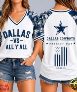 Dallas Cowboys NFL vs All Y' All United We Stand V Neck T Shirt, NFL Team V Neck Tee Dallas Cowboys Nfl VS All Y All United WE Stand V Neck T Shirt